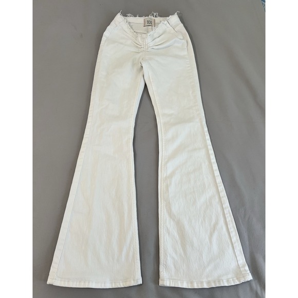BDG Denim - BDG Ruched V-Front Flare‎ Jean - WHITE - SIZE 25 Women's Y2K 33" Inseam